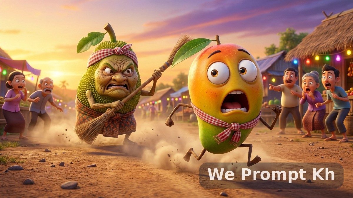 Master Prompt for Village Fruit Chase Comedy AI Videos